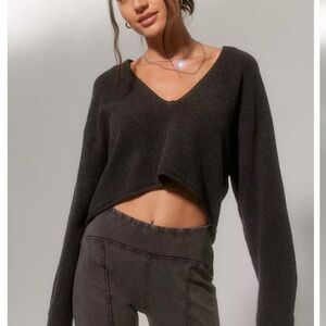 Urban Outfitters Charcoal V-Neck Sweater